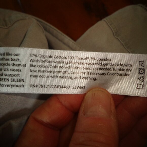 Eileen Fisher Pants PXS Light Grey Zip/Hooks closure Zip Hem Several Pockets - Picture 12 of 12